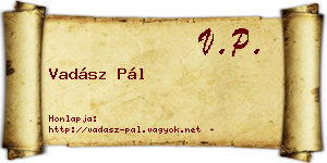 Vadász Pál névjegykártya